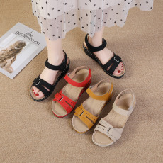 SC Slope Heel Velcro One Line Strap Sandals GYUX-31214