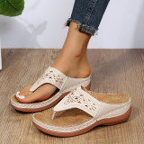 SC Hollowed Out Thick Bottom Clip Toe Sandal Slippers GYUX-241