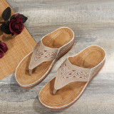 SC Hollowed Out Thick Bottom Clip Toe Sandal Slippers GYUX-241