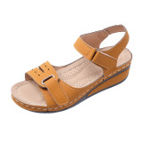 SC Slope Heel Velcro One Line Strap Sandals GYUX-31214