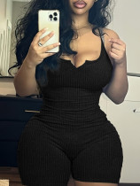 SC Solid Color Skinny Sport Yoga Romper LM-1661