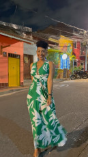 SC Sleeveless Print Big Swing Maxi Dress NY-10775