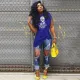 SC Letter Print Ruffle Sleeve Irregular T Shirt SH-045