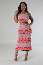 SC Sexy Knits Halter Vest And Sport Two Piece Skirt Set OSM-4459