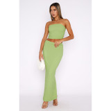 SC Bubble Wrinkle Wrap Split Skirt Two Piece Set ASL-6710