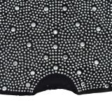 SC Solid Mesh Hot Drill See Through Romper BY-6902