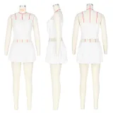 SC Sexy Solid Color Pleated Two Piece Skirts Set ASL-6717