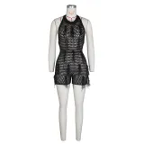 SC Knits Hollow Out Tassel Backless Romper ZSD-0320