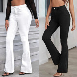 SC Fashion Solid Color Micro Flare Jeans GZHY-PT7078