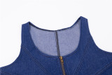 SC Fashion Sleeveless Zipper Denim Mini Dress GZHY-TC171