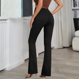 SC Fashion Solid Color Micro Flare Jeans GZHY-PT7078