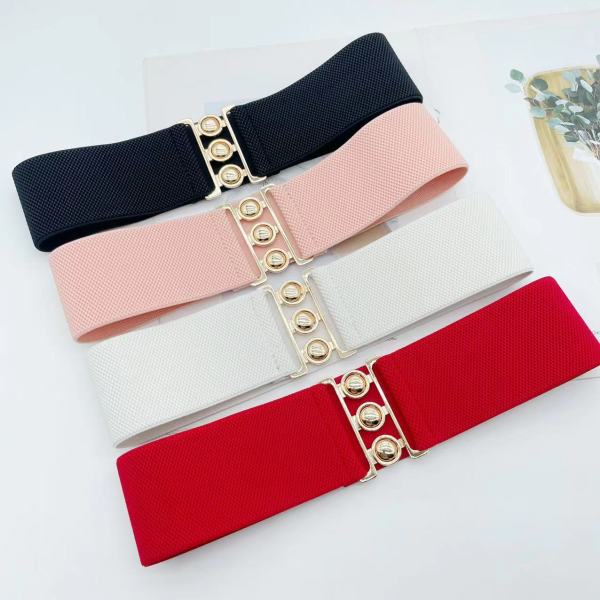 SC Pair Buckle Waistband Dress Slim Belt GHQB-00369