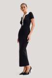 SC Patchwork Color-blocked Knit Maxi Dress GFQS-77