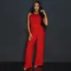 SC Sleeveless Tie Up Tops Wide Leg Pants Two Piece Set ME-8513