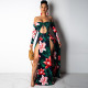 SC Long Sleeve Off Shoulder Irregular Split Maxi Dress FSXF-85