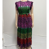 SC Plus Size Gradient Print Sleeveless Maxi Dress QYXZ-9176
