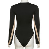 SC Long Sleeve Slim Sexy Tight Casual Bodysuit GZJQ-K22K12275