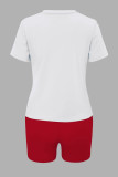 SC Plus Size Casual Print Short Sleeve T Shirt Short Set GDNF-N8008T48