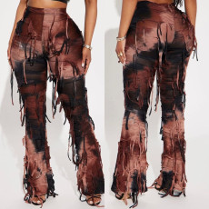 SC Tie Dye Print Tassel Casual Pants GFRT-7801PG
