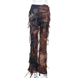 SC Tie Dye Print Tassel Casual Pants GFRT-7801PG