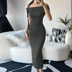 SC Solid Color Backless Slim Maxi Dress GZJQ-K23D39603