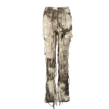 SC Tie Dye Print Tassel Casual Pants GFRT-7801PG