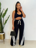 SC Casual Sport Solid Patchwork Straight Pant MIL-T119