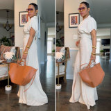 SC Solid Color Loose Flare Pants Two Piece Set NY-10780