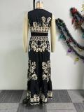 SC Printed Patchwork Tie Up Hollow Out Sleeveless Maxi Dress NY-10781