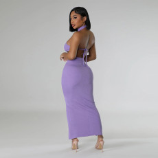 SC Solid Color Bandage Waist Two Piece Skirts Set CYA-901215