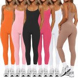 SC Solid Color Sling Tight Jumpsuit MZ-2858