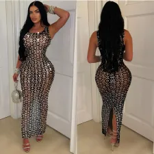 SC Sexy Mesh See Through Maxi Dress BY-6942