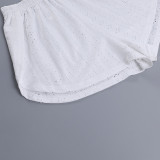Solid Color Short Sleeve Loose 2 Piece Shorts Set GSMU-23525MH