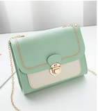 SC Contrast Color Flap Lock Chain Small Square Bag GSCB-JS641