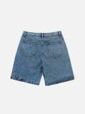 SC Loose Color-blocked Pentagram Splicing Denim Mid Pants GQLF-8090