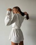 Solid Color Short Sleeve Loose 2 Piece Shorts Set GSMU-23525MH