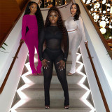SC Solid Color Tight See Through Two Piece Pants Set MXBF-K23ST157