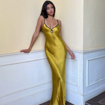 SC Sexy Sling Tie Up Backless Maxi Dress LJSF-D2C11478W