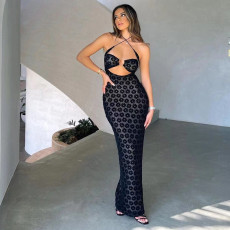 SC Sexy Hollow Out Halter Maxi Dress GYME-K22D15278