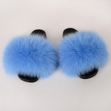 SC Solid Color Fur Slippers Sandals GZLF-B-265