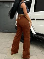 SC Fashion Patchwork Zipper Loose Pant GSDF-66128
