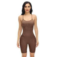 SC Solid Color Sling Slim Shaping Romper GYWU-P801