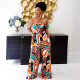 SC Colorful Print Tube Tops Loose Jumpsuit QYXZ-9917