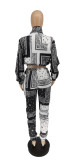 SC Fashion Print Long Sleeve Loose Two Piece Pants Set WSYF-5810