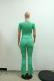 SC Solid Color Short Sleeve Two Piece Pants Set CYA-901183