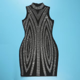 SC Hot Drill Sleeveless Tight Mini Dress NY-3202