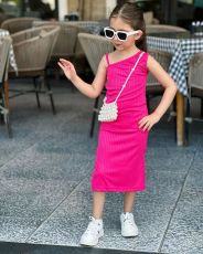 SC Kids Girl Knits Sling Slim Solid Midi Dress GYAY-8102