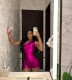 SC Single Shoulder Pleated Tight Mini Dress HMS-5581