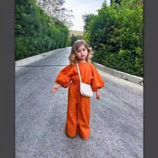 SC Kids Girl Solid Long Sleeve Loose Pants Set GYAY-8101