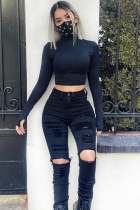 SC Casual Holes Denim Pencil Jeans GQDH-1076